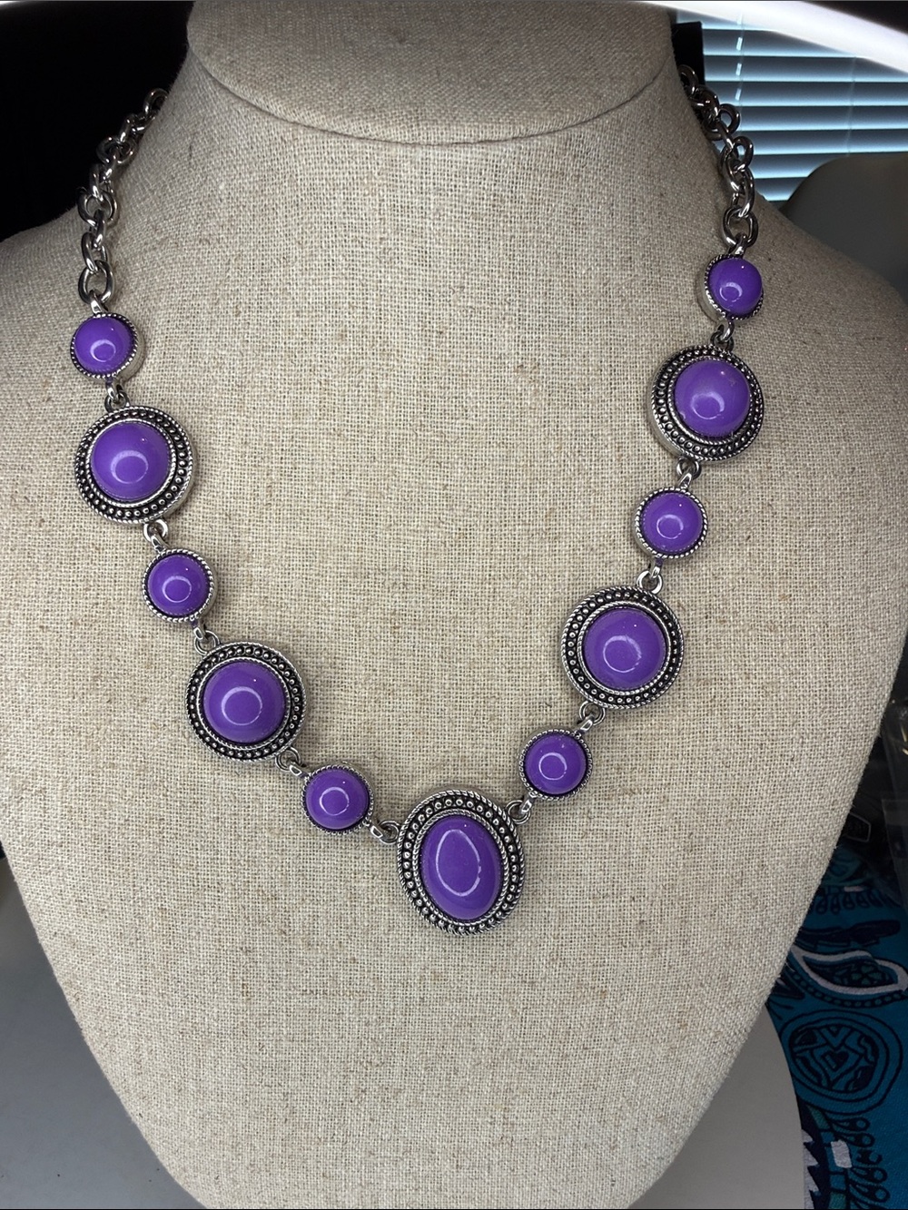 paparazzi Purple Cabochon Beaded Necklace